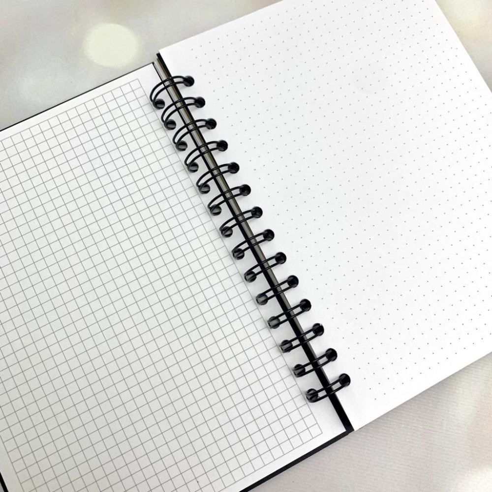 Скетчбук блокнот с плотными листами Sketchbook 5 видов бумаги (белая, клетка, чёрная, крафтовая, в точку, А5, - фото 9 - id-p189874171