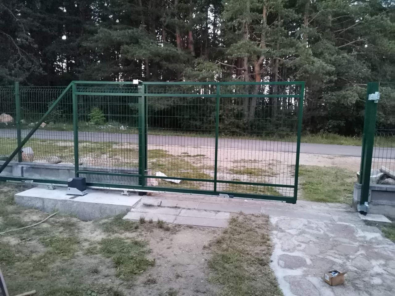 Откатные ворота под ключ без бетонного основания