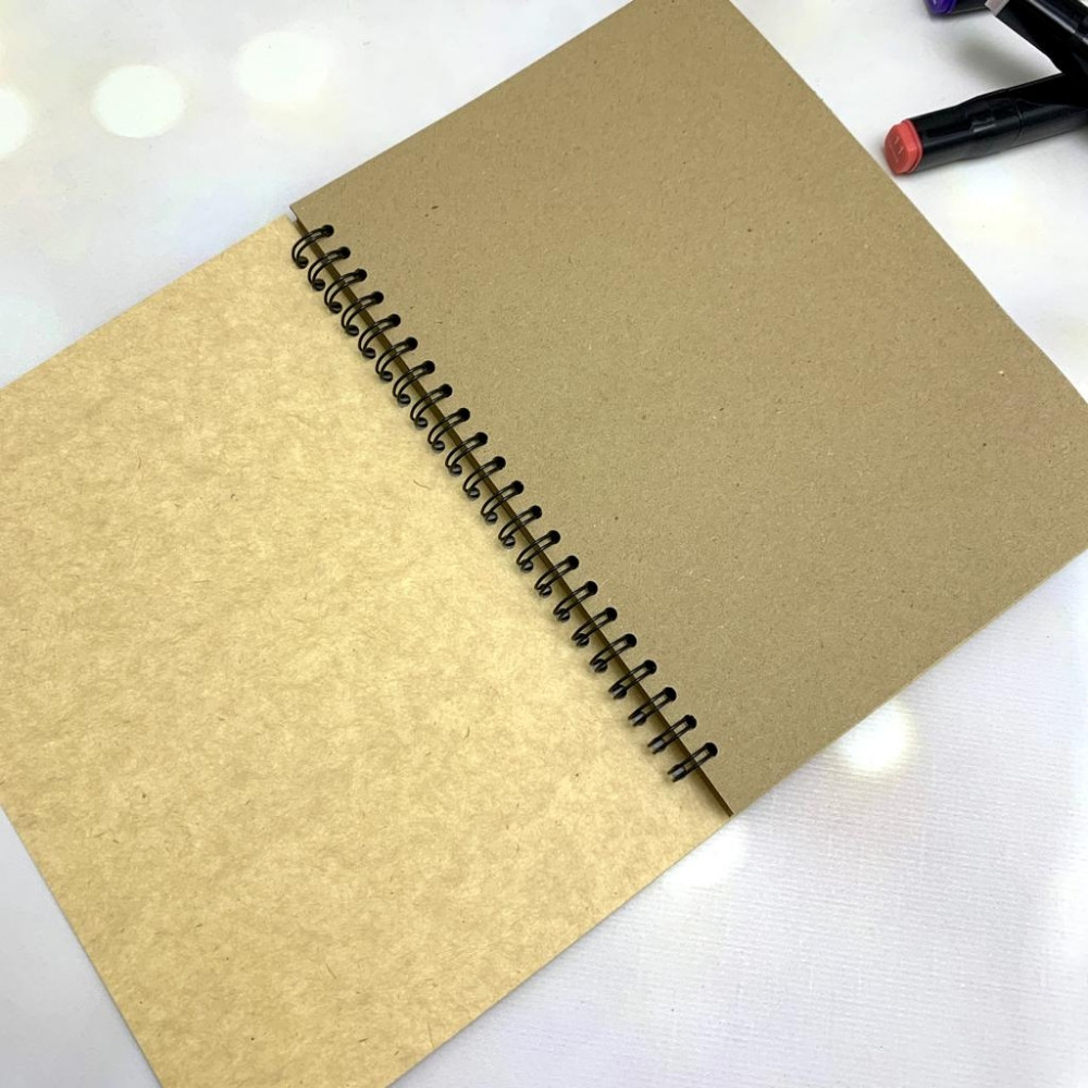 Скетчбук блокнот Sketchbook Крафт для рисования (А5, плотные листы, крафтовая бумага, спираль, 60 листов) - фото 6 - id-p189874617