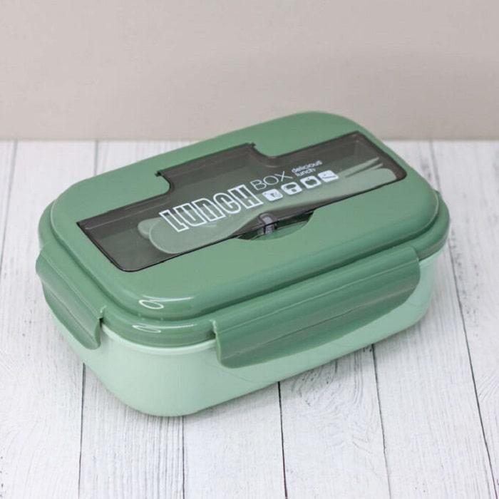 Ланч бокс c приборами «Lunch Box» зеленый 1000 мл - фото 1 - id-p189874191