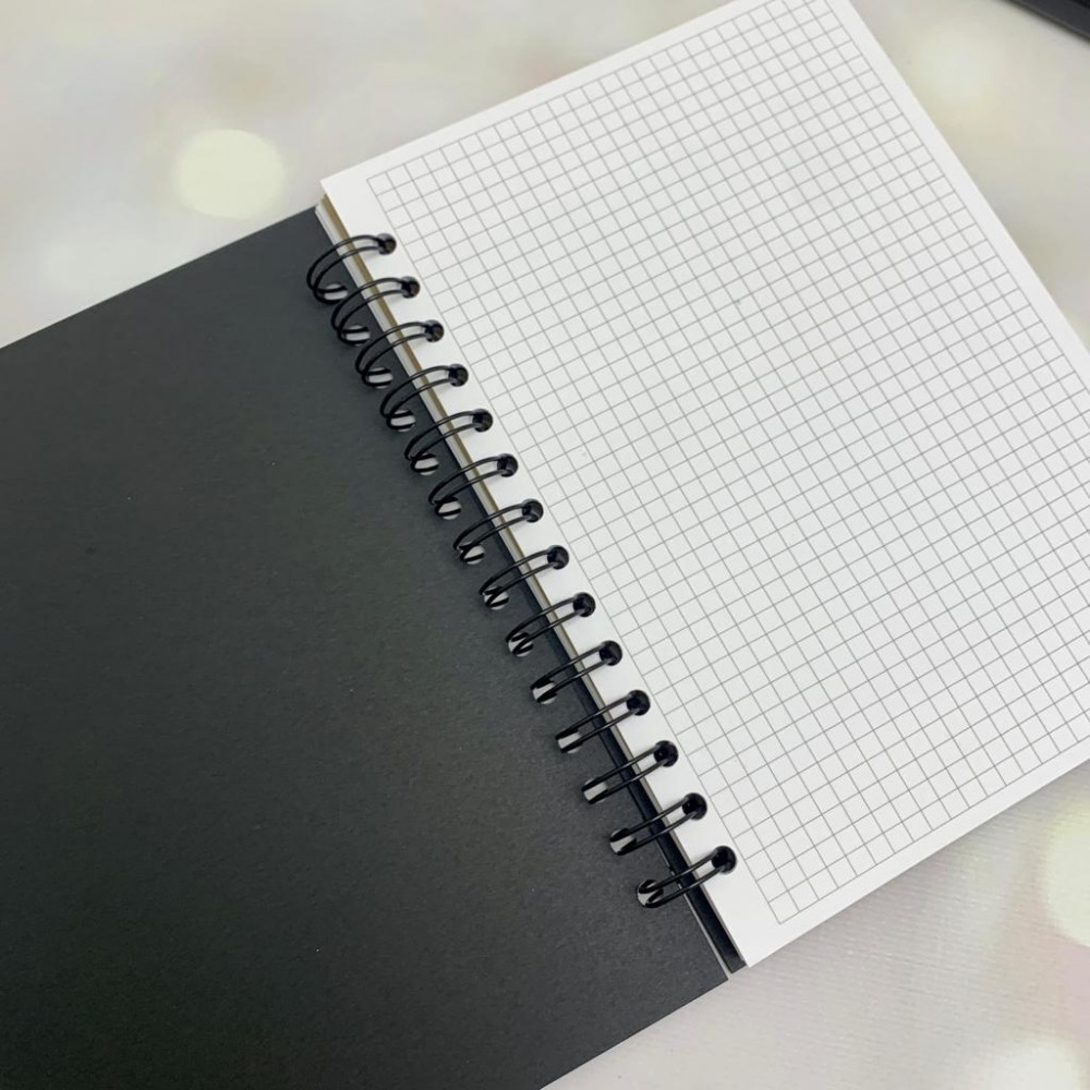Скетчбук блокнот с плотными листами Sketchbook 5 видов бумаги (белая, клетка, чёрная, крафтовая, в точку, А5, - фото 10 - id-p189875229