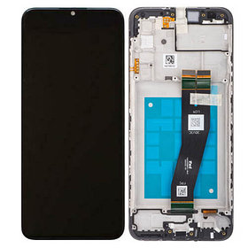 Дисплей (экран) для Samsung Galaxy A02S (A025) original в раме с тачскрином, черный