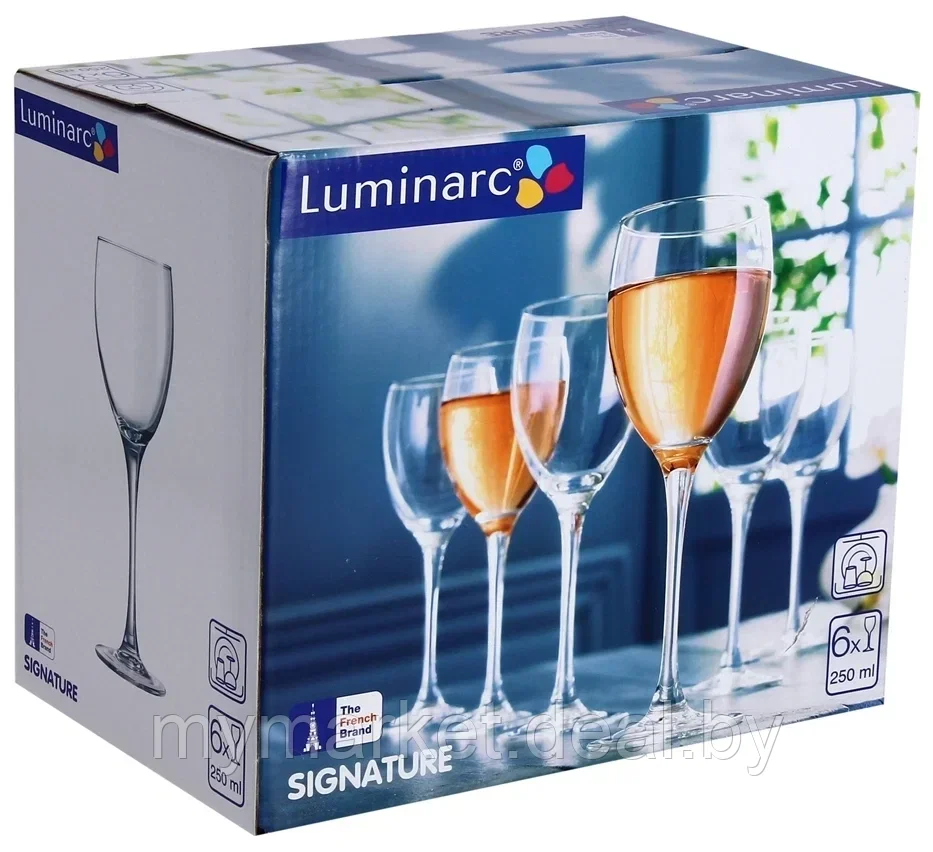 Набор бокалов для вина 6 шт. 250 мл Luminarc Signature Н8168 - фото 1 - id-p189886315