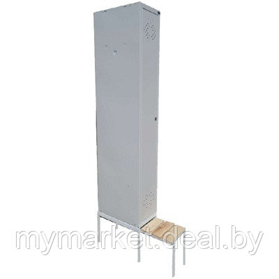 Шкаф для раздевалок / Шкаф металлический для раздевалок ПРАКТИК LS-01 с выдвижной скамейкой ЛДСП - фото 1 - id-p189887813