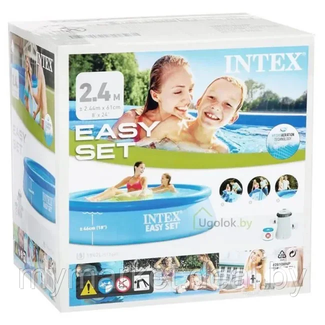 Бассейн надувной Intex Easy Set 305x61 см с фильтр-насосом 28118NP - фото 7 - id-p189886457
