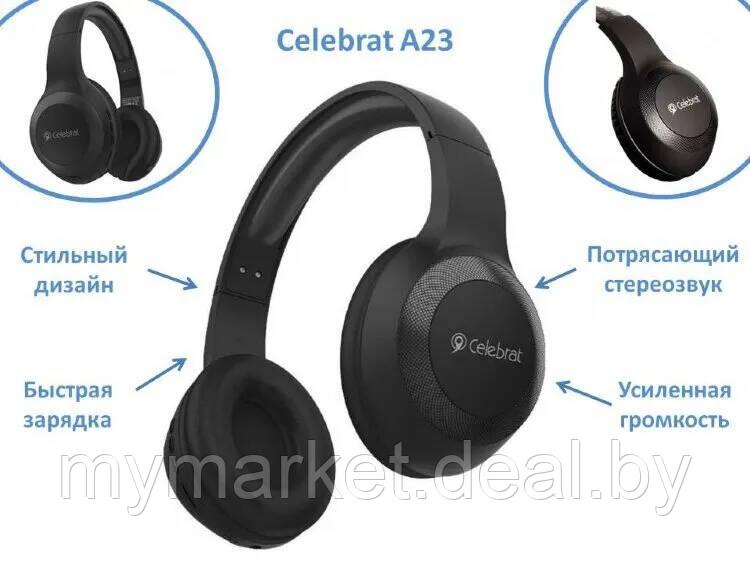 Беспроводные наушники / Bluetooth гарнитура / CELEBRAT A23 (беспроводные басовые наушники) - фото 5 - id-p189887915