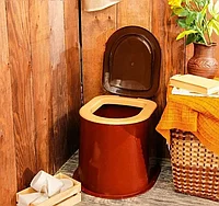 Туалет пластиковый дачный (без дна) / Туалеты для дачи пластиковый коричневый / Сиденье для уличного туалета