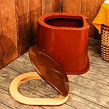 Туалет пластиковый дачный (без дна) / Туалеты для дачи пластиковый коричневый / Сиденье для уличного туалета, фото 5