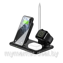 Беспроводная зарядка 4 в 1 Mivo MW-04 для Iphone/Apple Watch/AirPods/Pencil, 15W/15Вт