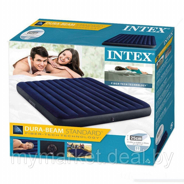 Матрас надувной Intex Classic 183x203x25 см - фото 4 - id-p189886794