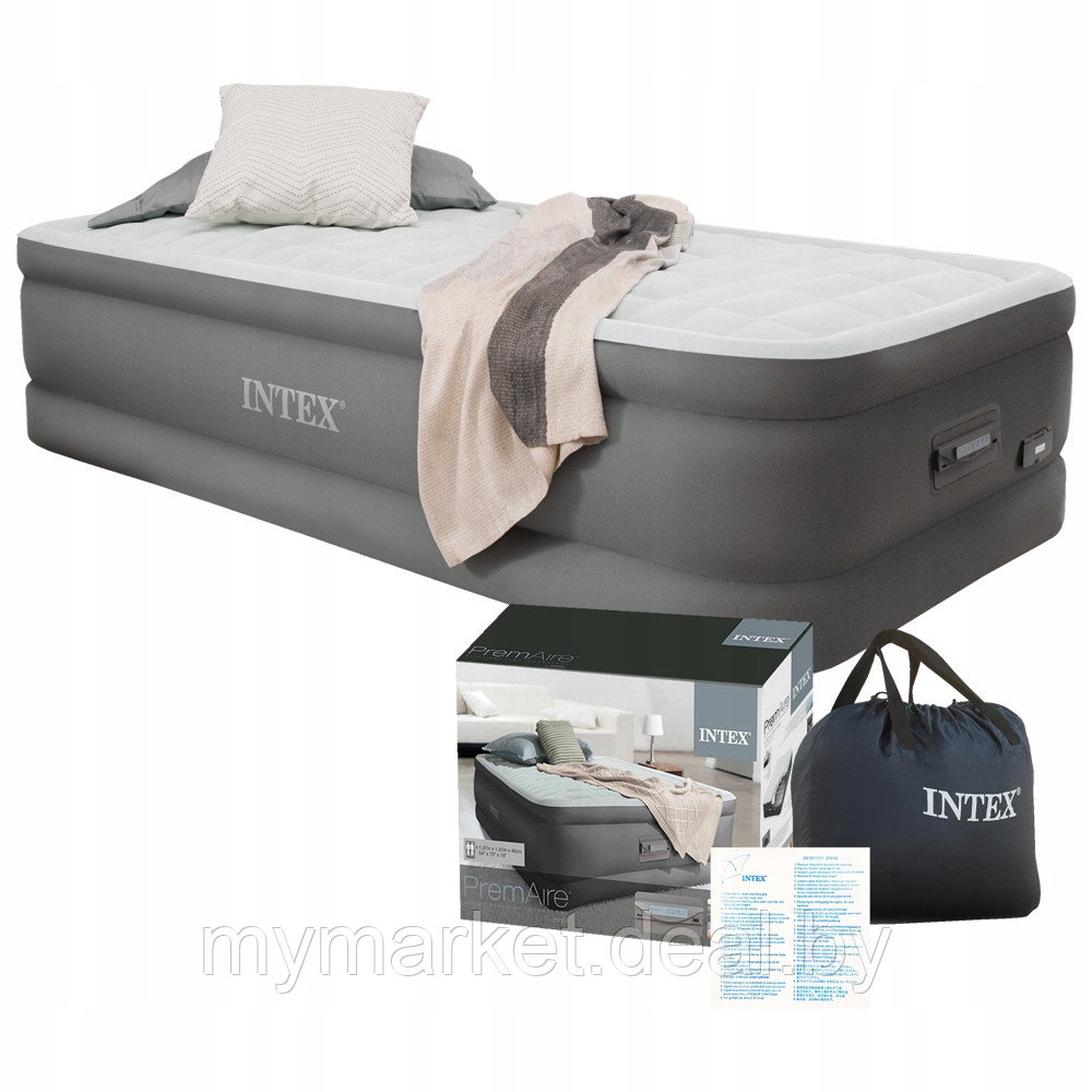 Надувная кровать Intex PremAire I 191x99x46 см - фото 7 - id-p189886804