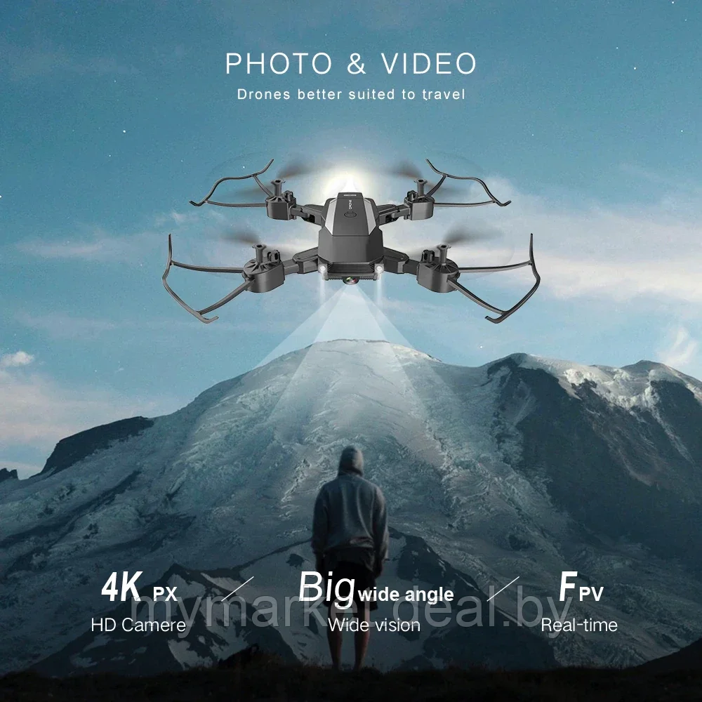 Квадрокоптер Дрон с камерой Drone F84W Camera HD / с камерой - фото 4 - id-p189886831