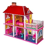 Дом для кукол 2-х этажный, Lovely Villa 6980, 2 в 1, игровой кукольный домик с аксессуарами, 2 варианта сборки, фото 6