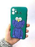 Силиконовый светящийся в темноте чехол KAWS, Iphone 11