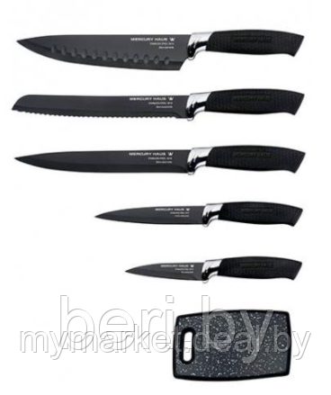 Набор ножей на подставке с разделочной доской MercuryHaus MC-7198 8пр. - фото 2 - id-p189885158