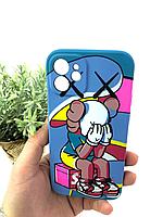 Силиконовый светящийся в темноте чехол KAWS, Iphone 12