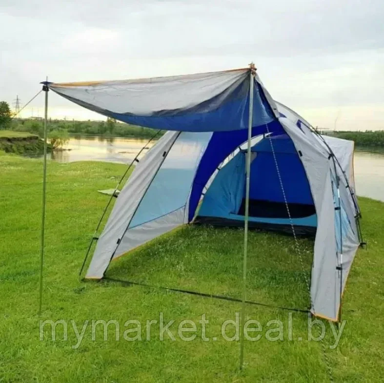 4-х местная туристическая палатка lanyu LY-1706 / 4х-местная туристическая палатка с коридором - фото 7 - id-p189887016