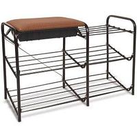 Этажерка для обуви NIKA ЭТП1/М с ящиком и мягким сиденьем