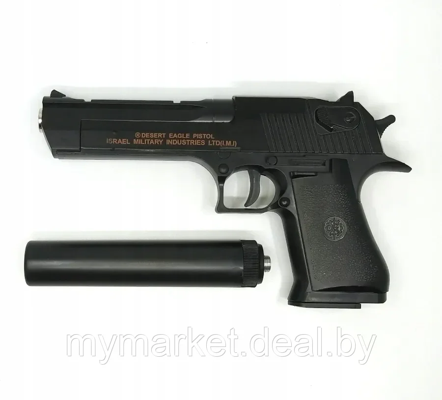 Детский пневматический пистолет металлический с глушителем C.20+ (Desert Eagle) - фото 2 - id-p189887068