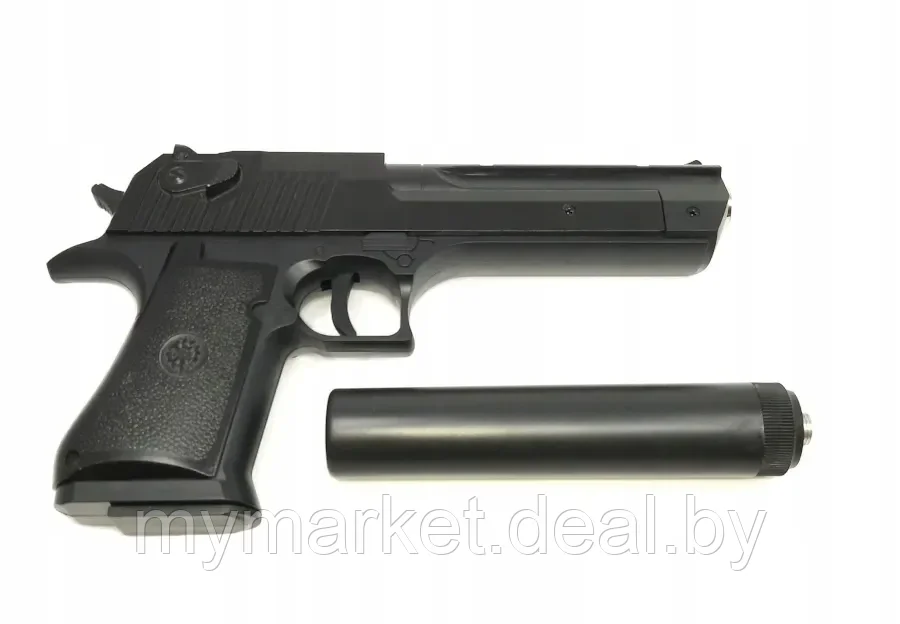 Детский пневматический пистолет металлический с глушителем C.20+ (Desert Eagle) - фото 5 - id-p189887068
