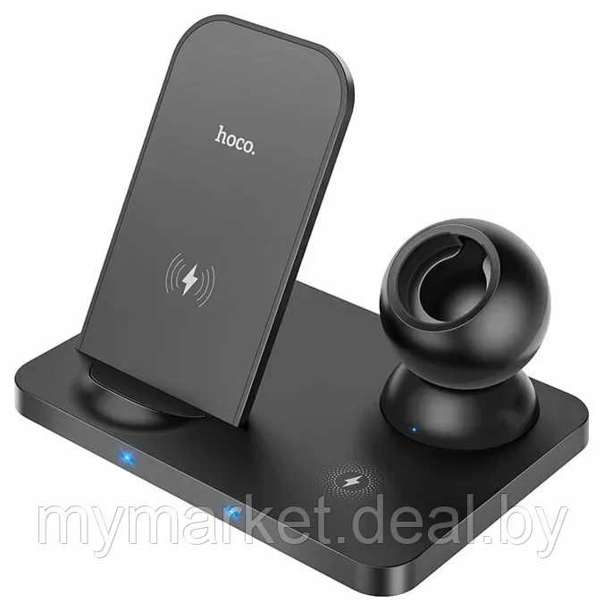 Сетевое зарядное устройство Hoco CW33 3 в 1 для Iphone/Apple Watch/AirPods/Pencil, 15W/15Вт - фото 2 - id-p189885434