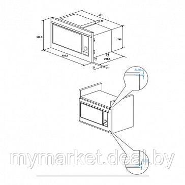 Встраиваемая микроволновая печь Hansa AMM 20BEIH - фото 2 - id-p189885436