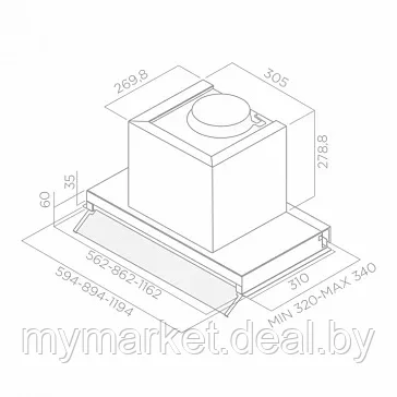 Вытяжки встраиваемые ELICA BOX IN PLUS IXGL/A/90 - фото 3 - id-p189885545