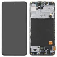 Дисплей (экран) для Samsung Galaxy A51 (A515) в раме с тачскрином, черный