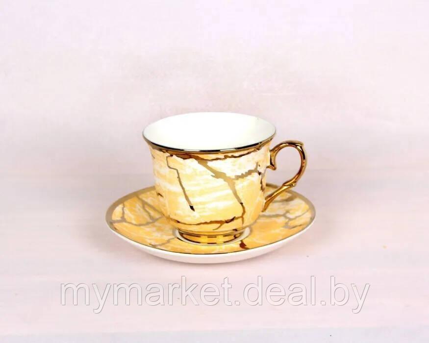 Чайный сервиз Winner WR-3102 желтый мрамор - фото 3 - id-p189888723