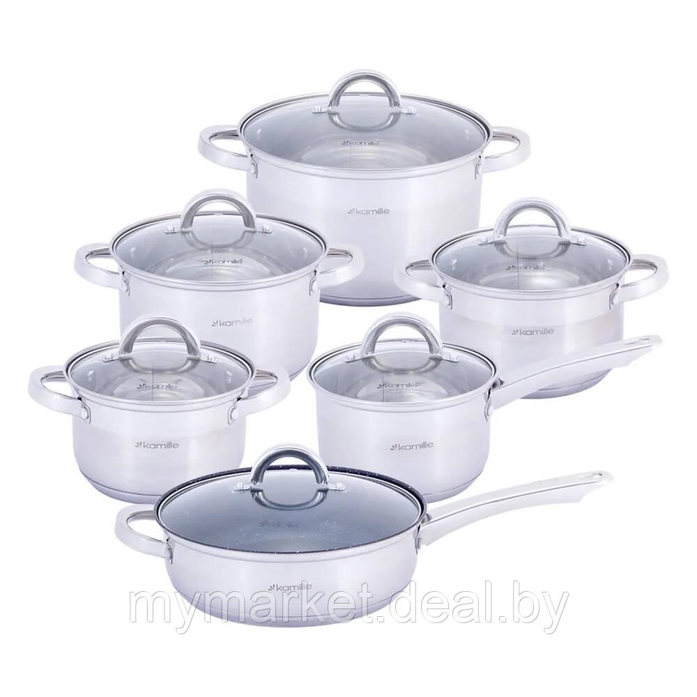 Набор посуды для приготовления Kamille KM-5634S, 12 предметов - фото 1 - id-p189888758
