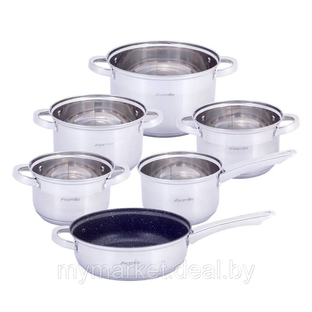 Набор посуды для приготовления Kamille KM-5634S, 12 предметов - фото 3 - id-p189888758