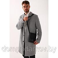 Планшет мужской на молнии, наружный карман, длинный ремень, цвет чёрный, фото 4