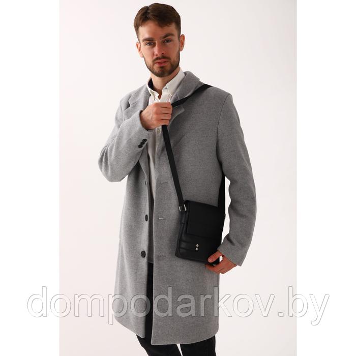 Планшет мужской на молнии, наружный карман, длинный ремень, цвет чёрный - фото 4 - id-p189897902