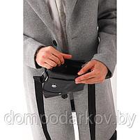 Планшет мужской на молнии, наружный карман, длинный ремень, цвет чёрный, фото 10