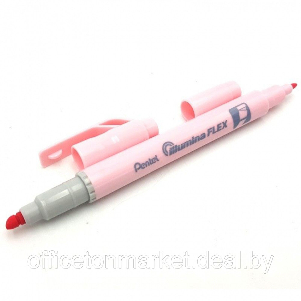 Маркер текстовый двусторонний «Pentel Illumina flex», пастельный, розовый - фото 4 - id-p189557803