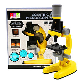 Микроскоп детский с аксессуарами кратность 100/400/1200 подсветка