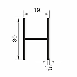 Двутавр 30х19х30*1,5мм анод серебро 1м, фото 2