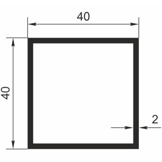 Труба квадратная 40*40*2,0мм анод бронза 1м - фото 2 - id-p189930264