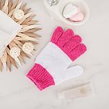 Мочалка-перчатка массажная Доляна, 14×18 см, полосатая, цвет МИКС, фото 5