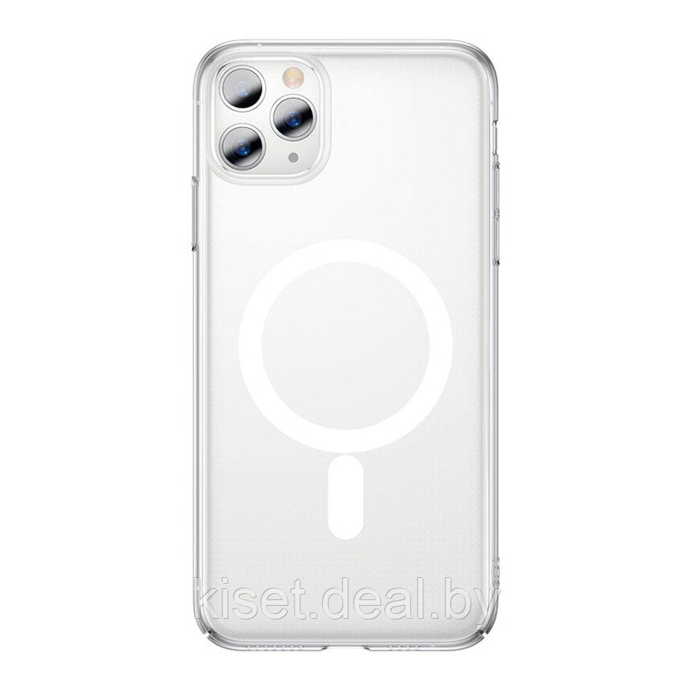 Пластиковый чехол Baseus ARJT001002 для iPhone 11 Pro Max с MagSafe прозрачный + защитное стекло на экран - фото 1 - id-p189935878