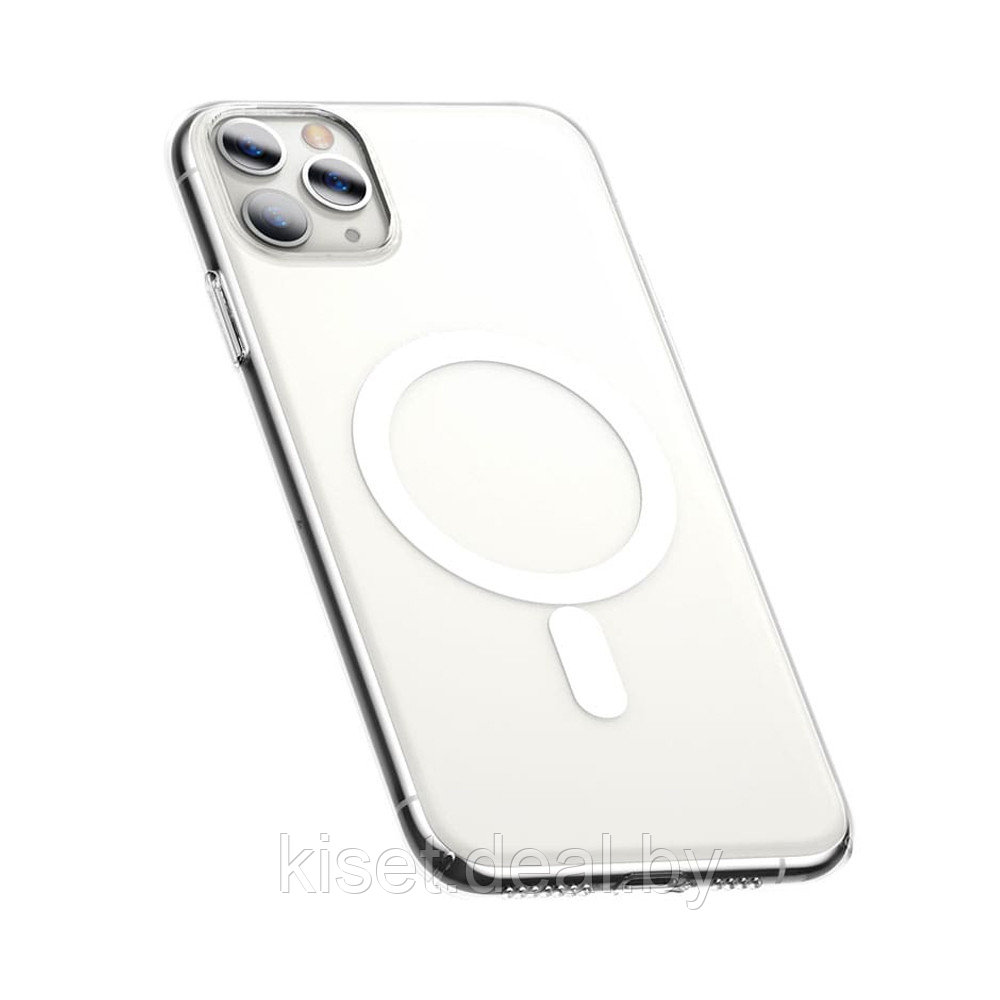 Пластиковый чехол Baseus ARJT001002 для iPhone 11 Pro Max с MagSafe прозрачный + защитное стекло на экран - фото 2 - id-p189935878