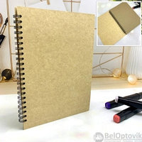 Скетчбук блокнот Sketchbook Крафт для рисования (А5, плотные листы, крафтовая бумага, спираль, 60 листов)
