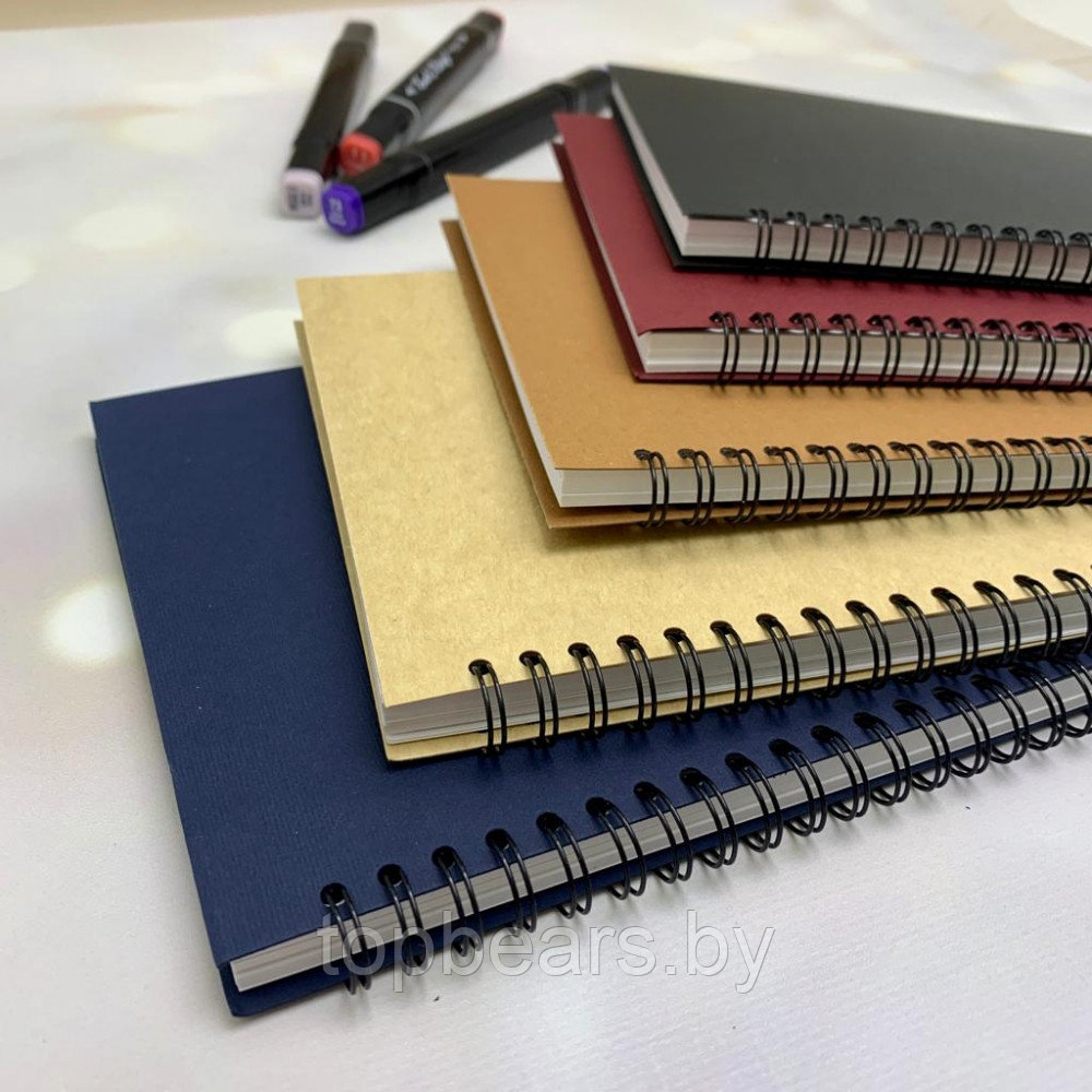 Скетчбук блокнот Sketchbook с плотными листами для рисования (А5, бумага в клетку, спираль, 40 листов) Синяя - фото 8 - id-p189967455