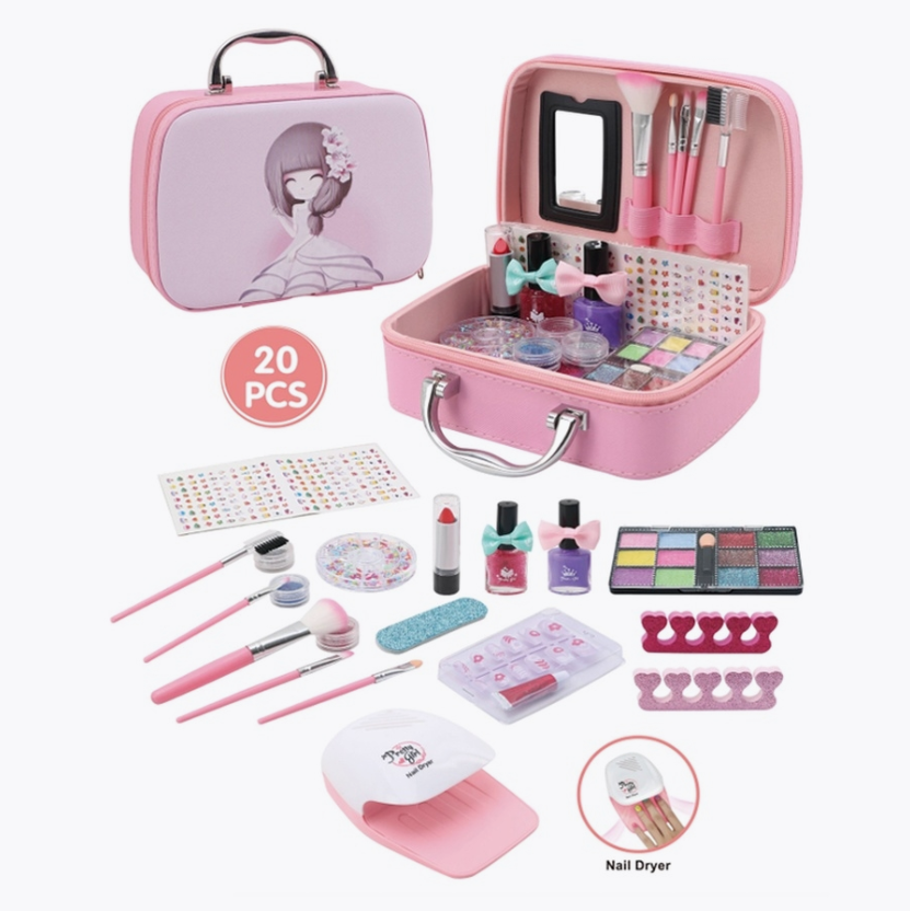 Набор детской декоративной косметики Kids Makeup Set с лампой для сушки ногтей