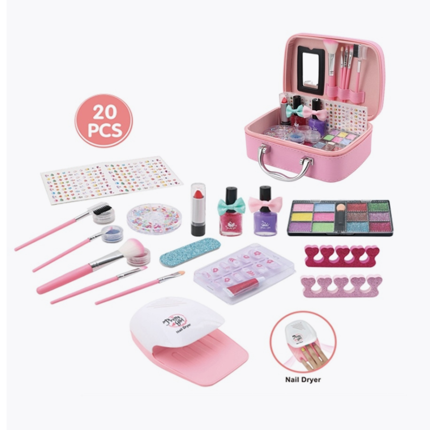 Набор детской декоративной косметики Kids Makeup Set с лампой для сушки ногтей - фото 3 - id-p189972567