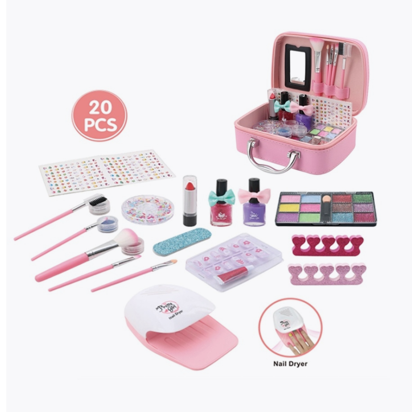 Набор детской декоративной косметики Kids Makeup Set с лампой для сушки ногтей - фото 4 - id-p189972575