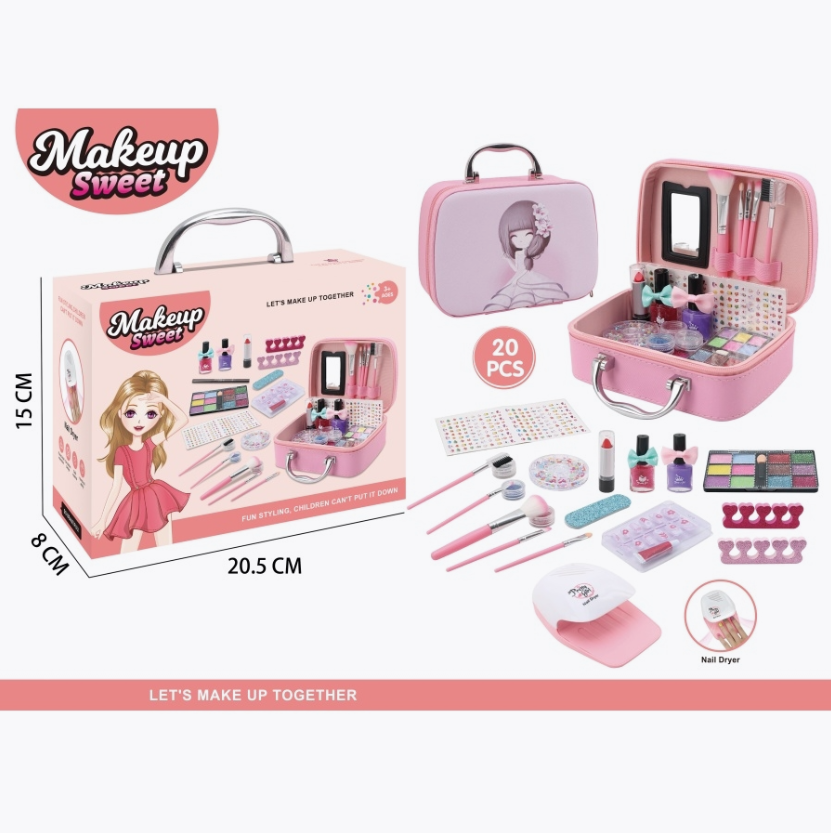 Набор детской декоративной косметики Kids Makeup Set с лампой для сушки ногтей - фото 5 - id-p189972575