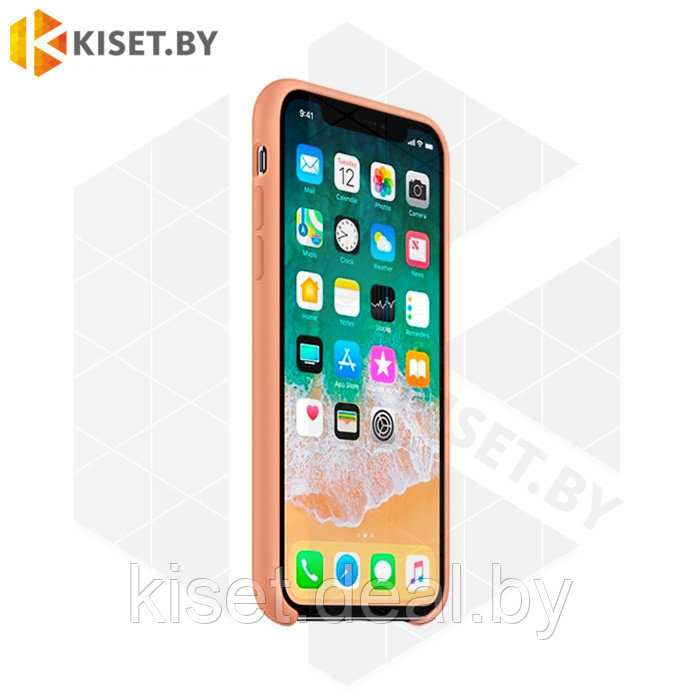 Бампер Silicone Case для iPhone X / Xs светло-персиковый - фото 2 - id-p189972748