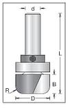 Фреза плоское дно по шаблону D19,1x16 L67 R 6.5 подшипник, хвостовик 12 DIMAR 1062639, фото 2