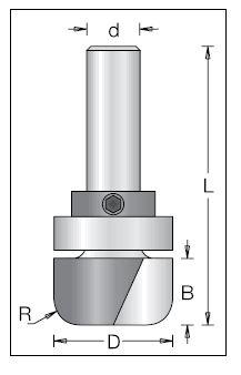 Фреза плоское дно по шаблону D19,1x16 L67 R 6.5 подшипник, хвостовик 12 DIMAR 1062639 - фото 2 - id-p189975097